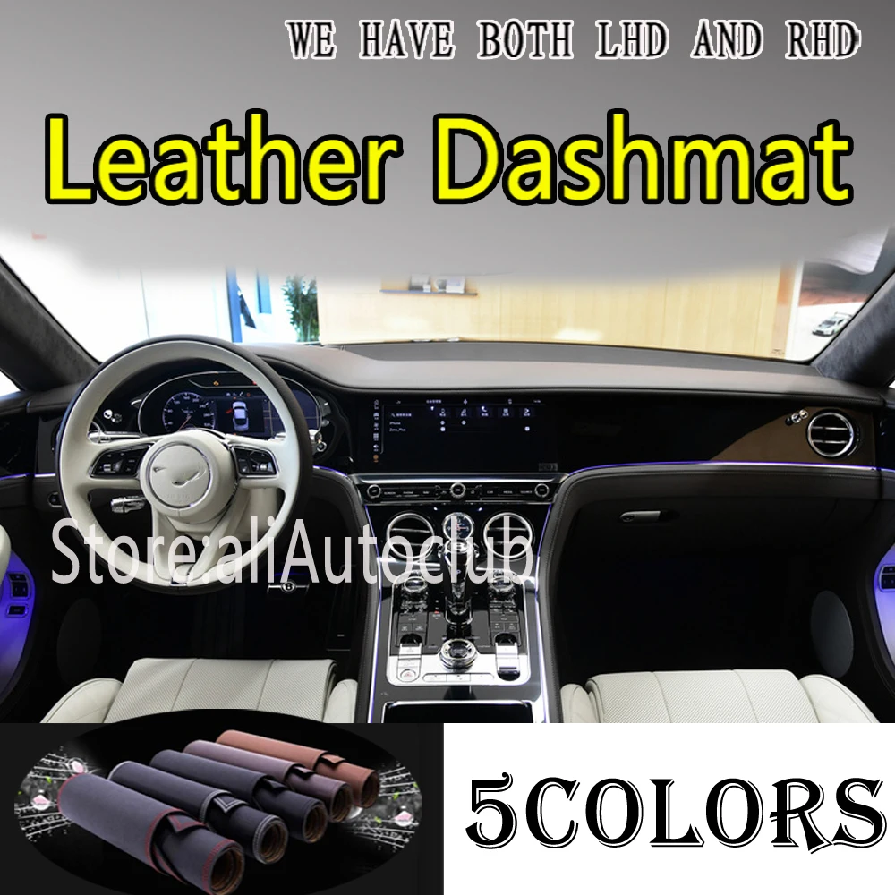 

Leather Dashmat Suede Dashboard Cover Pad Dash Mat Carpet Car Accessories for Bentley Continental GT GTC 2016 - 2024 2023 2022