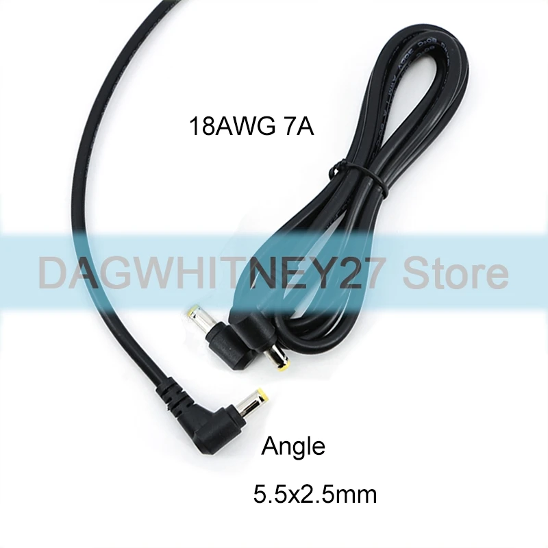 

0.5m 1m 1.5m Dual Angle DC Power Cable 5.5x2.5mm 90° 18AWG 7A Male to Male Extension
