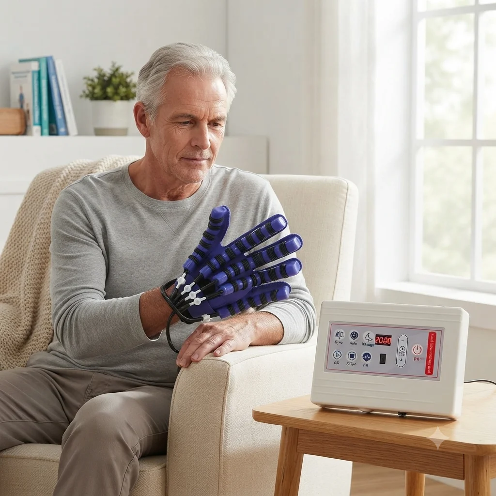 Hand Rehabilitation Gloves Robot Device Stroke Hand Exerciser Hemiplegia Glove Stroke Recovery Equipment Finger Training Device