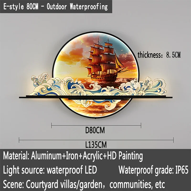 AFRA Outdoor Mural Lamp LED Creative Circular Landscape Waterproof Mural Outdoor Villa Courtyard Garden Decoration Painting