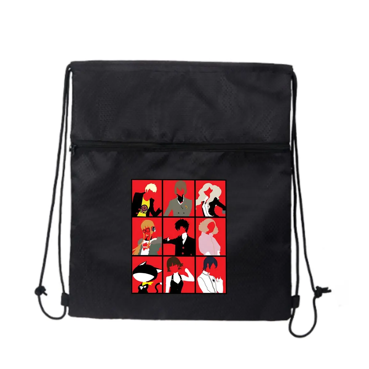 

Силуэт персонажа аниме, легкий рюкзак на шнурке для рюкзака, рюкзак для отдыха на открытом воздухе, сумка на молнии