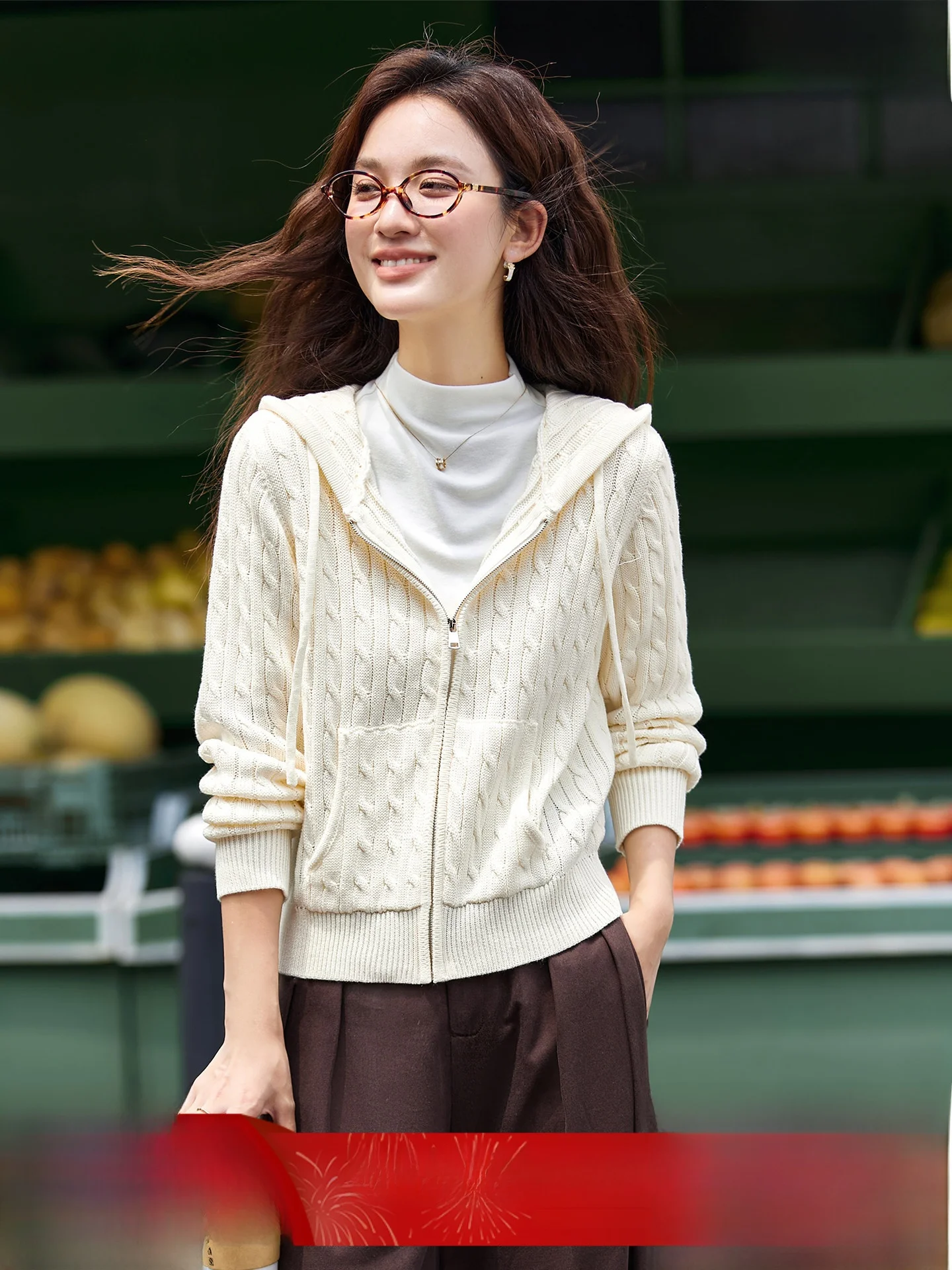 

Women's Knitted Hat Coat Lazy Sle Long Sve Zipper Closure Regular Fit Pure Color Commute Sle V-Ne Pullover Top
