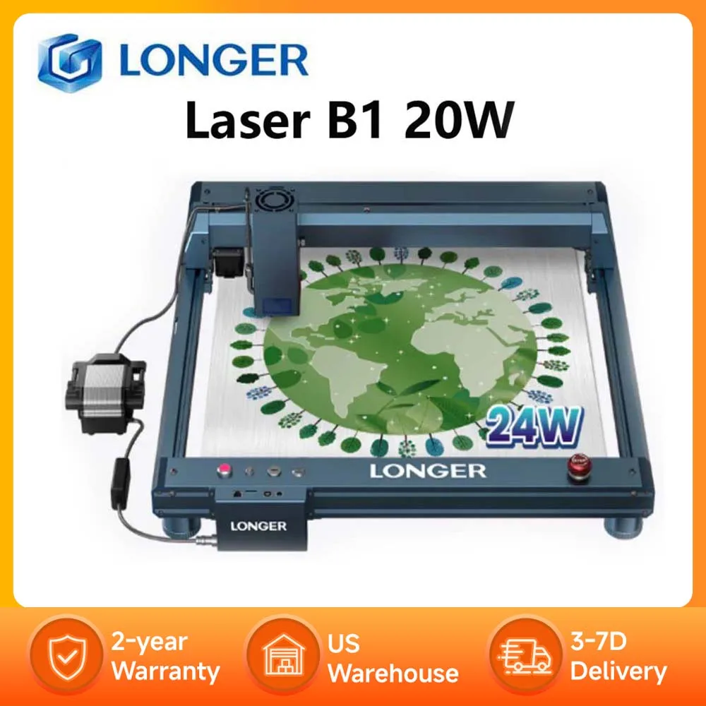 LONGER Laser B1 20W Engraver Cutting Machine Auto Air-assist Wifi Control 450x440mm High Speed Engraving Diode Laser Technology
