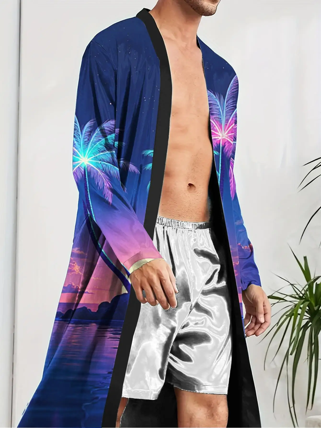1pcs Men's Robes 2026 Spring/Summer Men's pajamas Men's bathrobe nightie for men bath robe 3D Printed robe Polyester Graphic