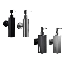 Stainless Steel Wall-mounted Soap Dispenser, Perforated, Hotel Shampoo and Shower Gel, Liquid Box, Kitchen Press Soap Bottle