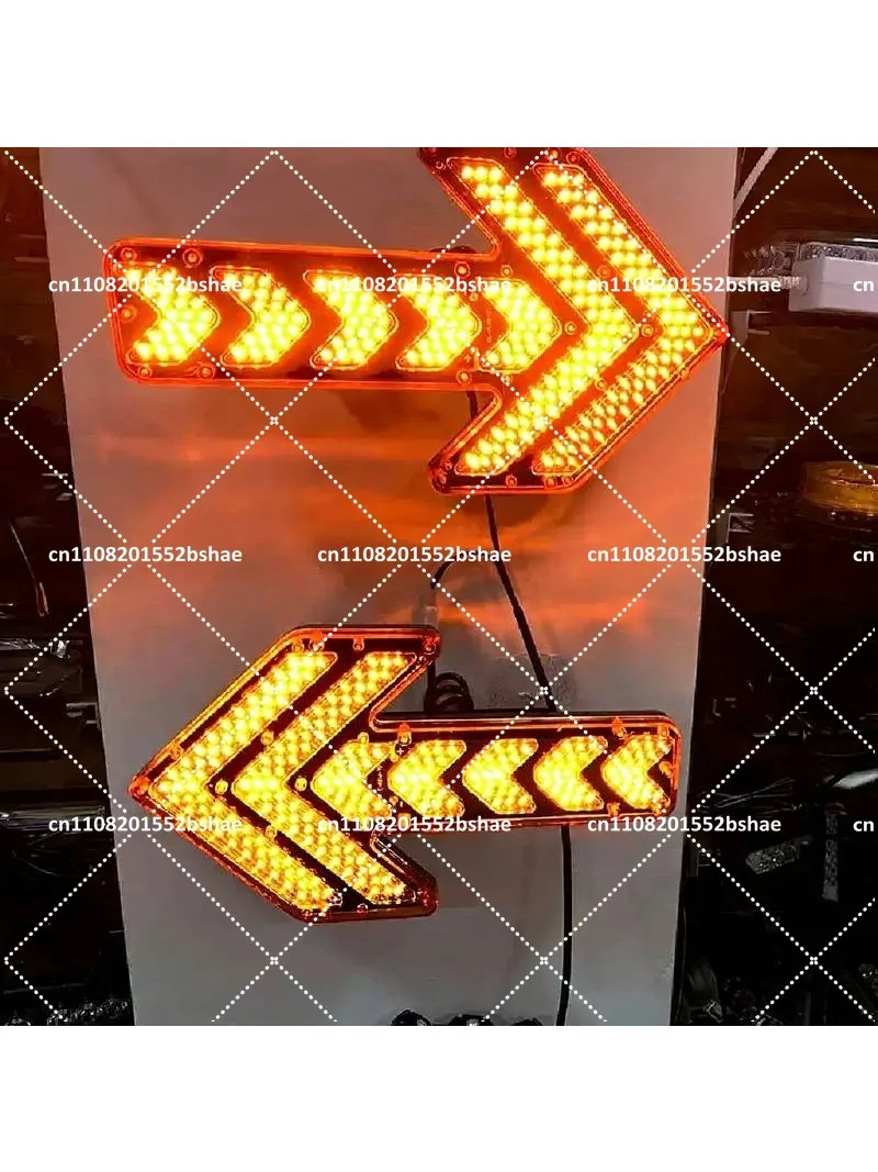 Car Truck Traffic Orientation Arrow Warning Light Construction Vehicle Sprinkler Trailer Indicator Red/Amber LED Flashing Light