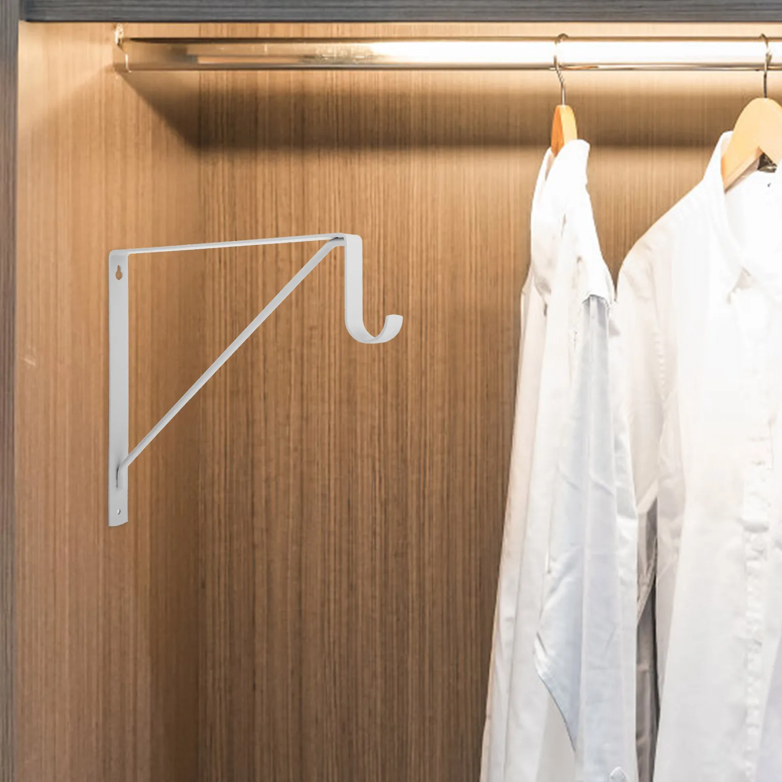 

2Pcs Wall-Mounted Storage Rack Heavy Duty Bracket Shelf Mounting Metal Shelf White