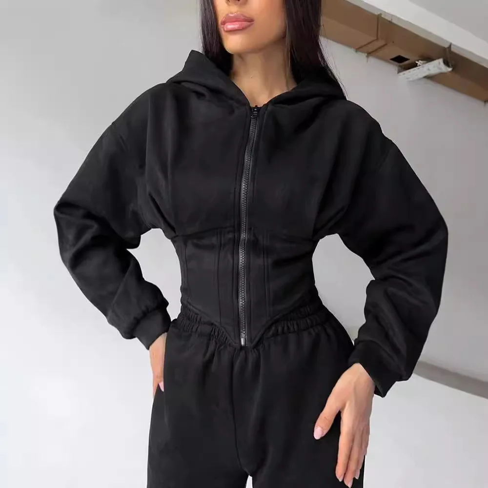 Komplety dresowe damskie z bluzą i spodniami, zestawy sportowe, spodnie typu jogger, bluzy Y2k, jesienne spodnie streetwear z elastyczną talią, pasujące zestawy.