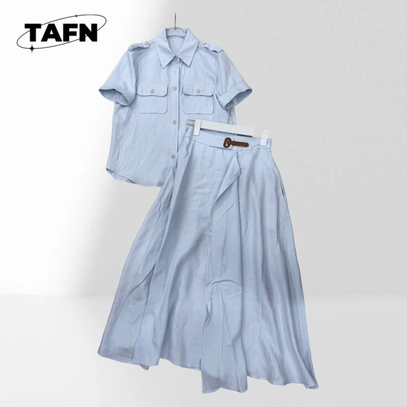 100% falx Women Modern Skirt Set Two Piece Outfit Comfortable Short Skirt Matching Top BG0115