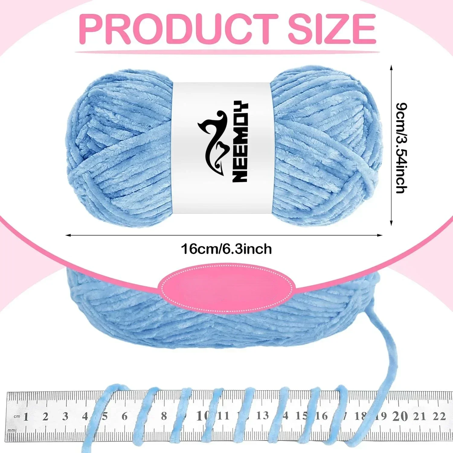 Soft Chenille Yarn 100g for Crafting Projects