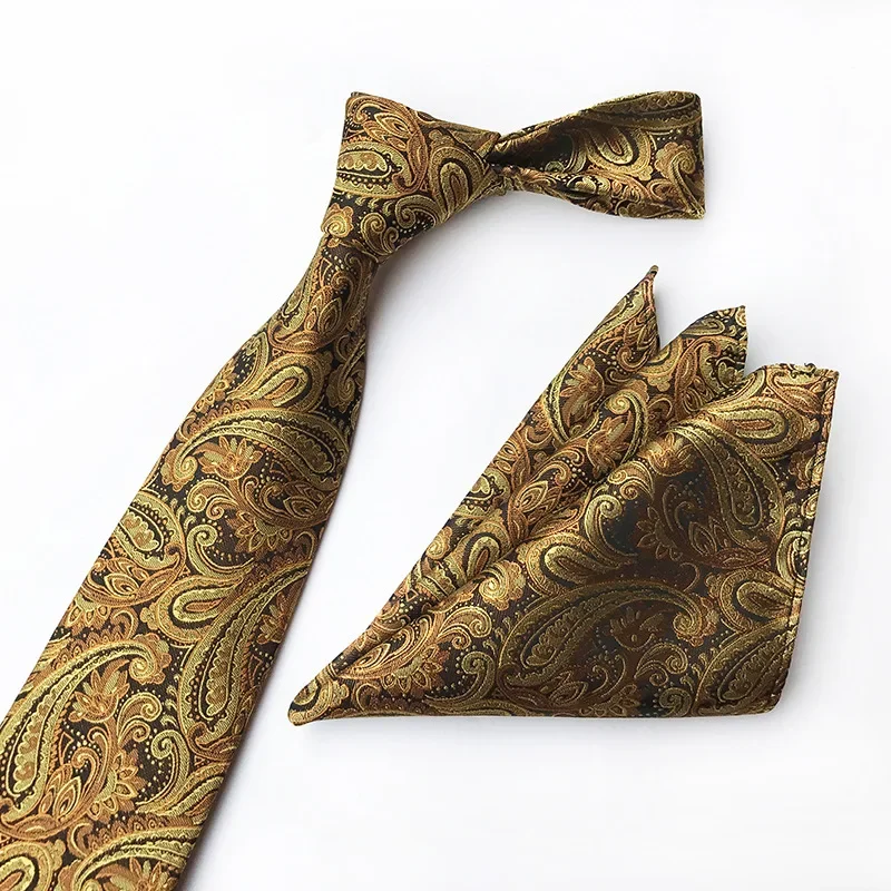 

In stock direct supply new Paisley elegant and atmospheric men's tie pocket towel set