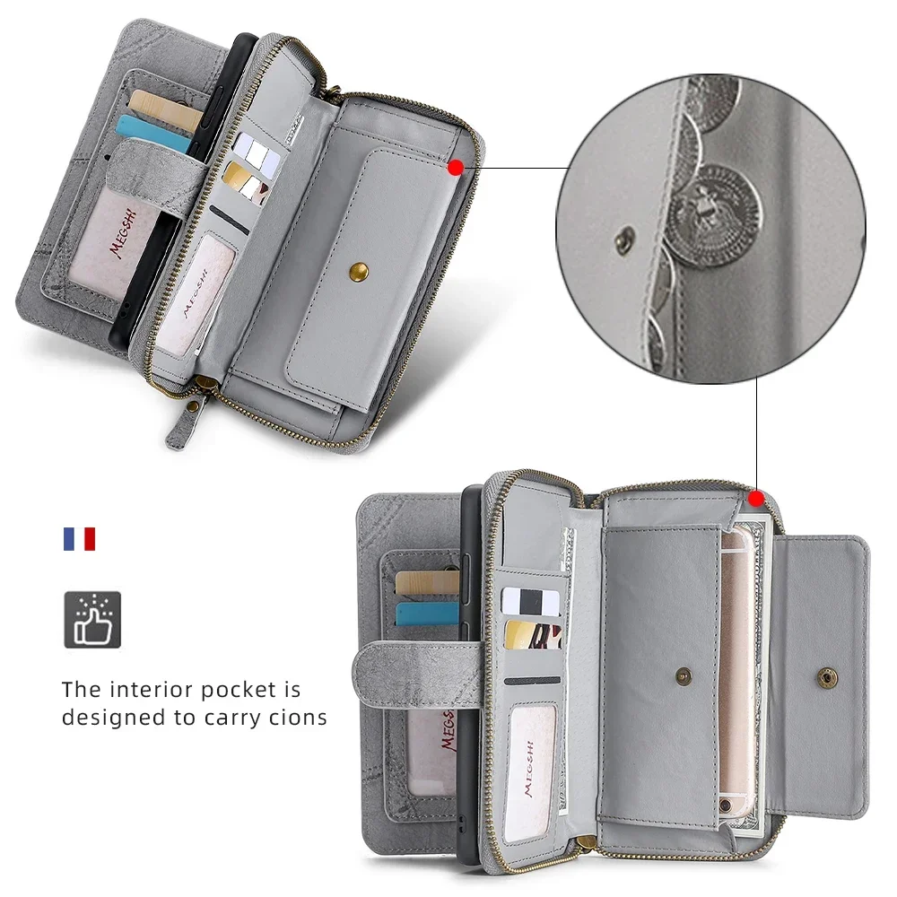 Custodia per telefono portatile in pelle a portafoglio retrò per IPhone 16 15 14 13 12 Mini 11 ProMax XS XR Plus Borsa con slot per schede Custodia magnetica