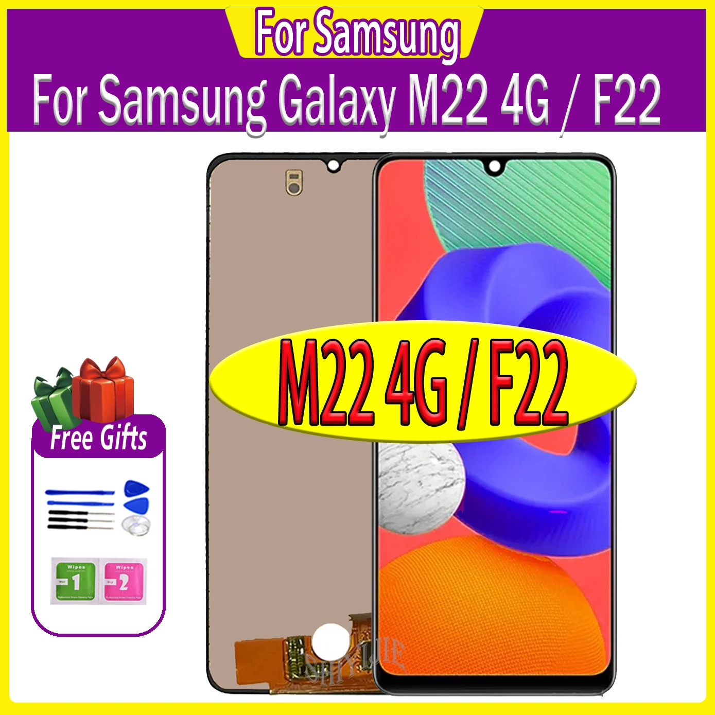 High quality LCD For Samsung Galaxy M22 M225 M225F/DS Lcd Display Touch For Samsung M22 4G F22 LCD Digitizer Assembly Screen