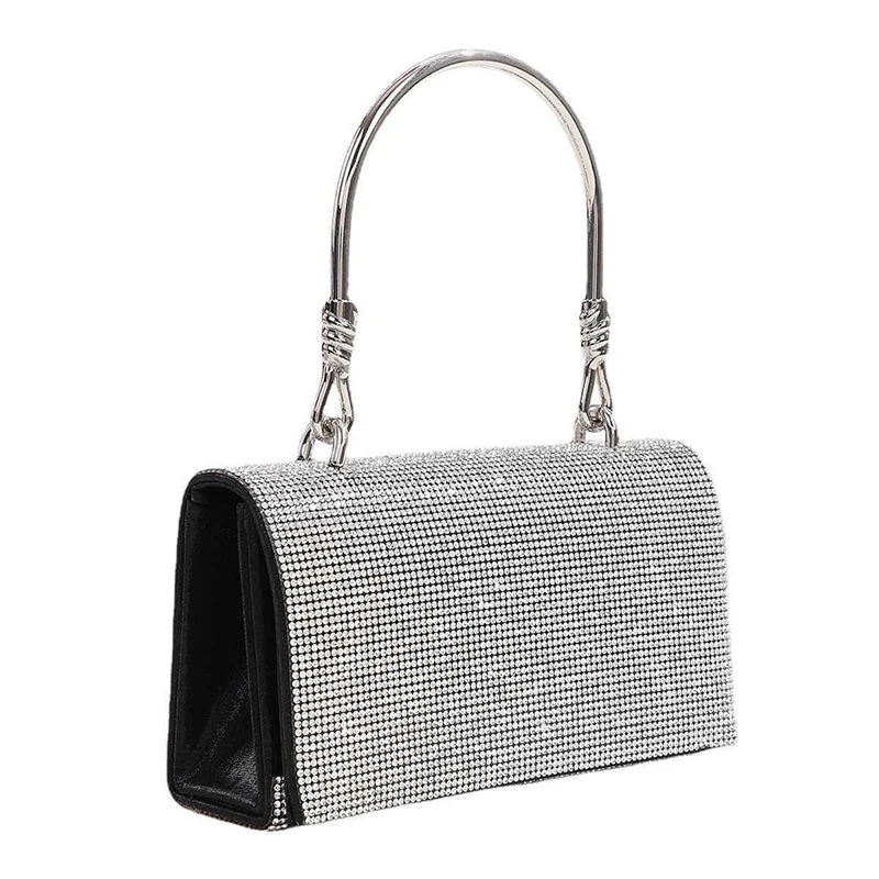 

Diamonds Women Handbag 2023 Luxury Top-handle Blings Ladies Shoulder Bags with Chain Glitter Small Female Square Bag for Party