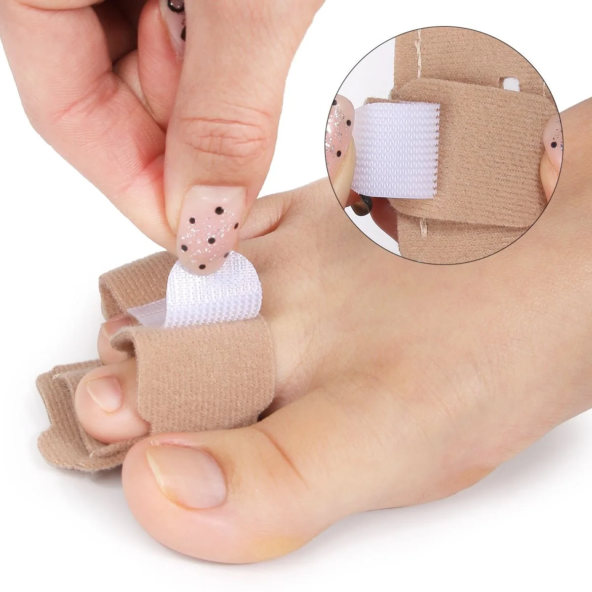 Toe Fixation Band with Metal Support Plate, Toe Separator, Unisex, Suitable for Walking, Leisure, Work, Sleeping, Etc