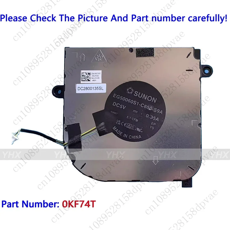 

GYX New for DELL Latitude 5440 Precision 3480 CPU COOLING FAN 0KF74T Fast delivery
