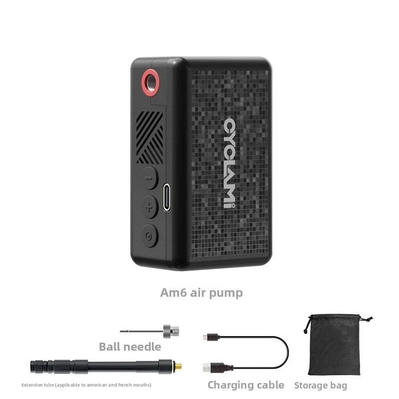 

CYCLAMI AM6 Mini Electric Bike Pump, Portable 100PSI High Pressure Digital Tire Inflator for Road MTB