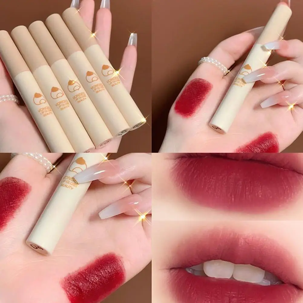 5 Kleuren/Set Matte Lip Glazuur Non-Stick Langdurige Niet-Irriterende Fluwelen Matte Lippenstift Hydraterende Voedende Zijdeachtige Lip