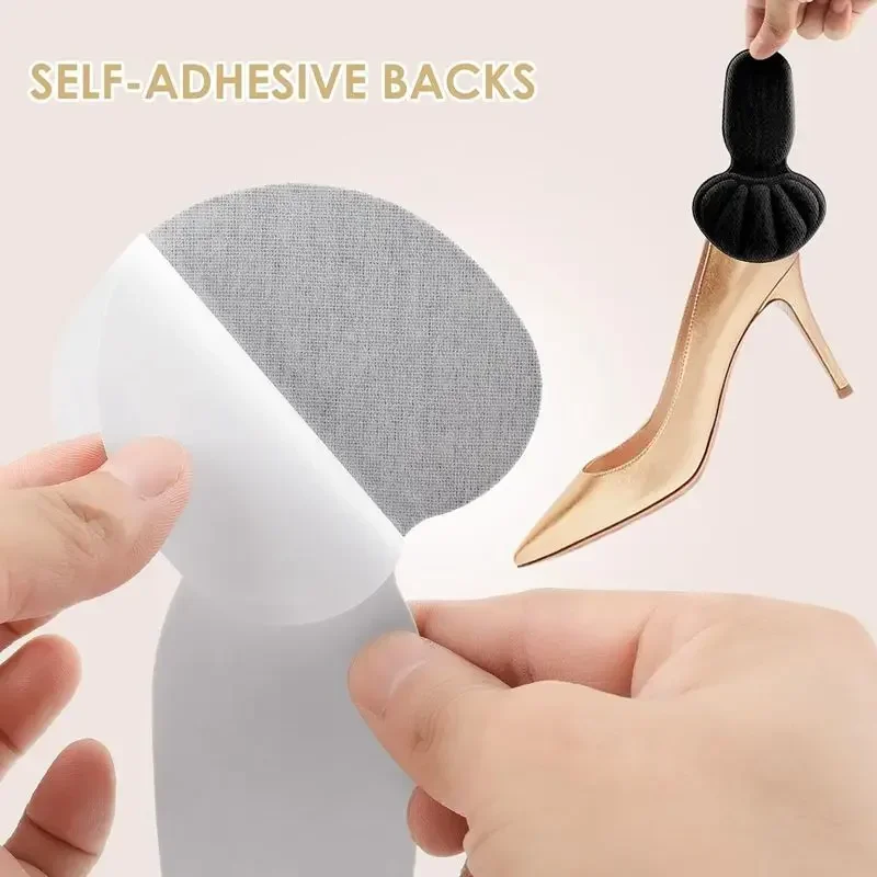 New 2 in 1 Sponge Heel Cushion Back of Inserts Heel Protectors Shoe Pads for Shoe Too Big Soft Mesh Heel Grips Shoes Insoles