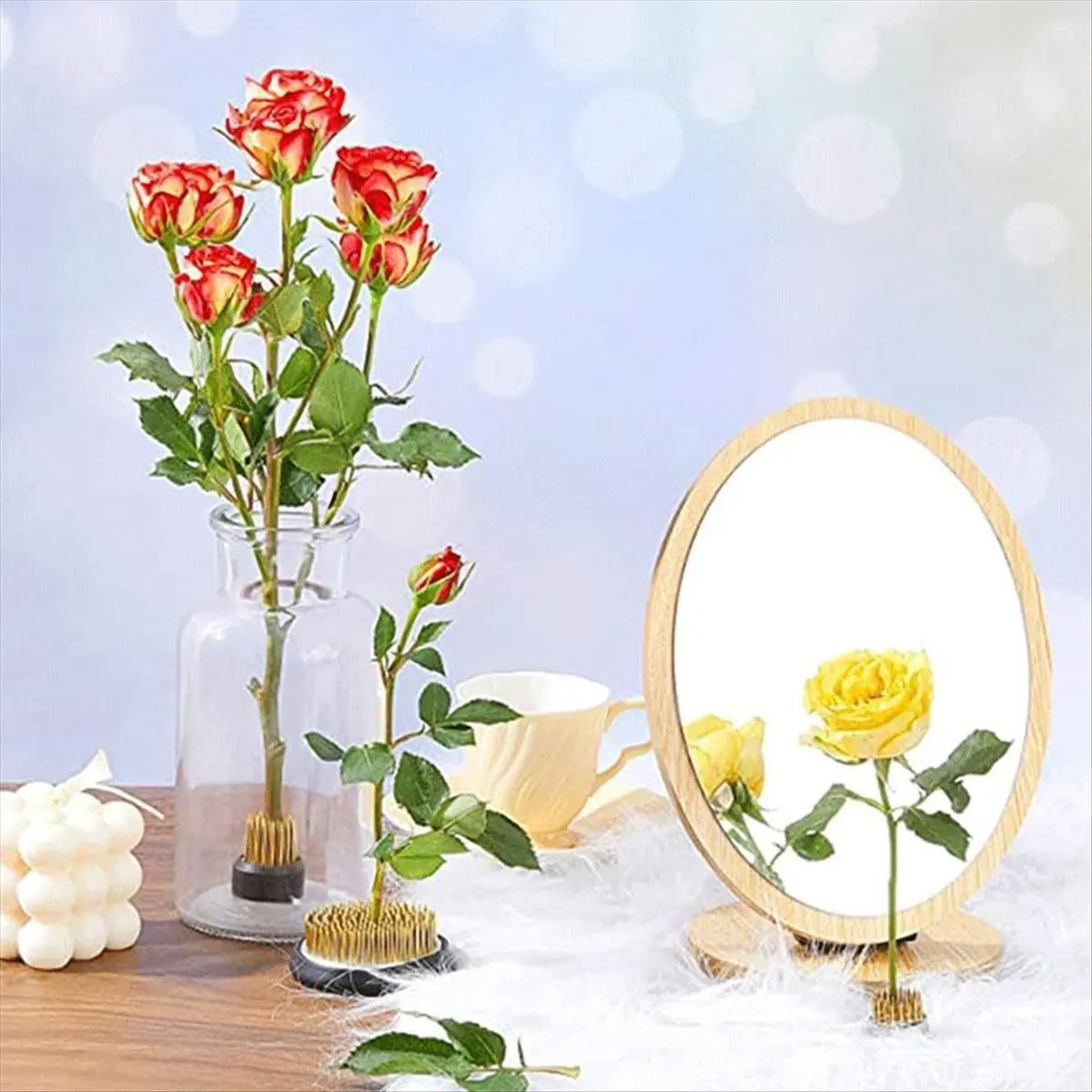 (ABLP) 12 Unidades de Kenzan, Soporte Redondo de Latón para Flores, Kenzans para Arreglos Florales en Jarrones, Herramientas de Fijación Floral