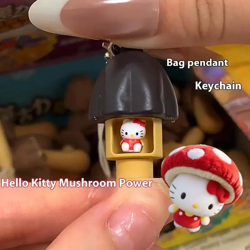 اليابانية سحر الراتنج الشوكولاته الفطر مرحبا كيتي سلاسل المفاتيح حقيبة قلادة Kawaii لطيف خمر مرحبا كيتي المفاتيح هدية #3