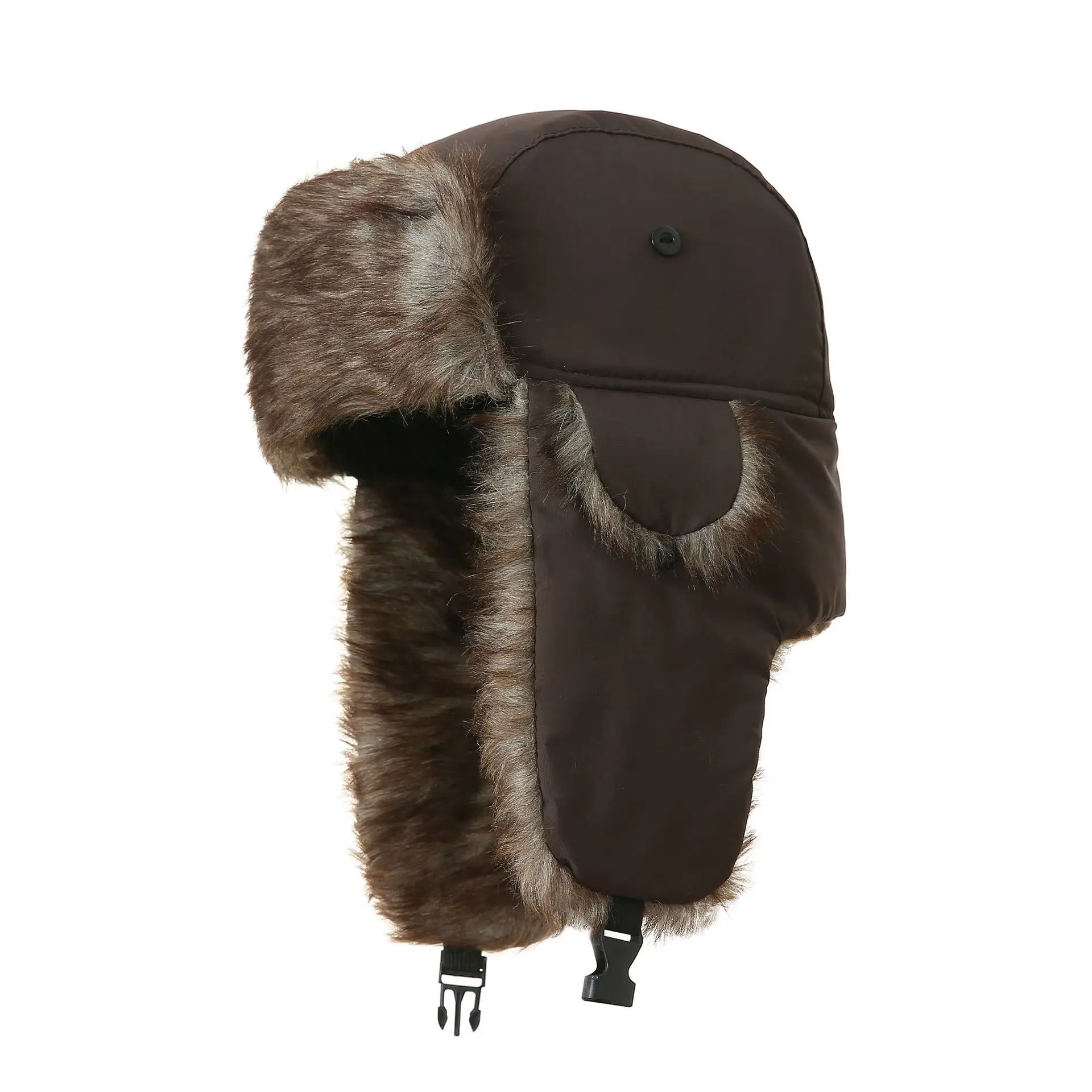 Men Women Ushanka Bomber Hats Pilot Trapper Aviator Cap Winter Faux Rabbit Fur Earflap Snow Caps