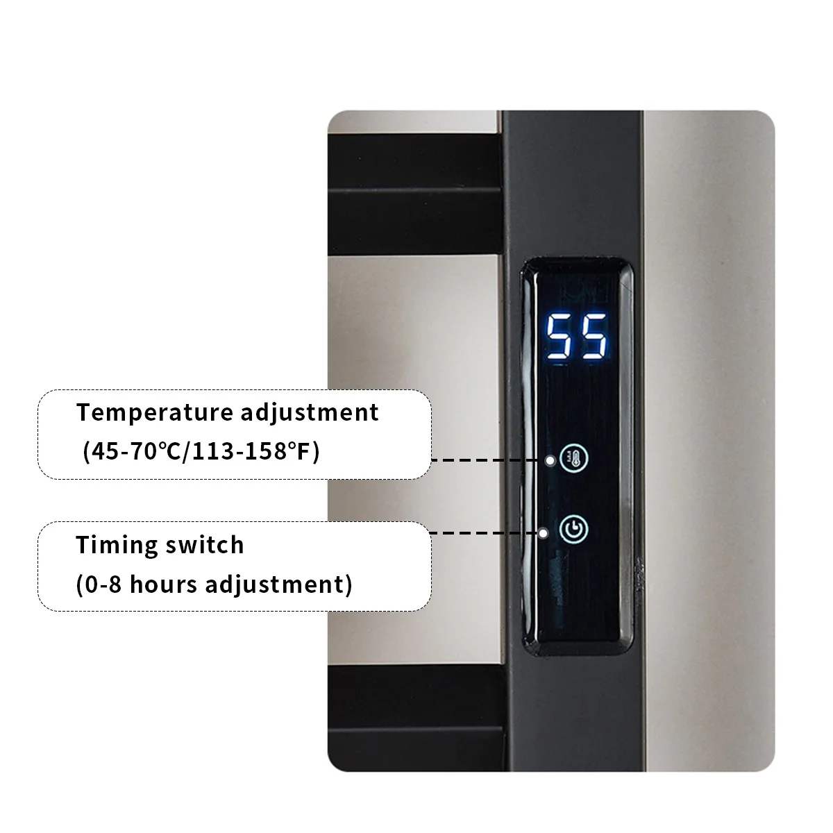 Electric Towel Warmer Stainless Steel Bathroom Equipment Towel Drying Rack Hidden Wire Temperature&Time Control Smart Home