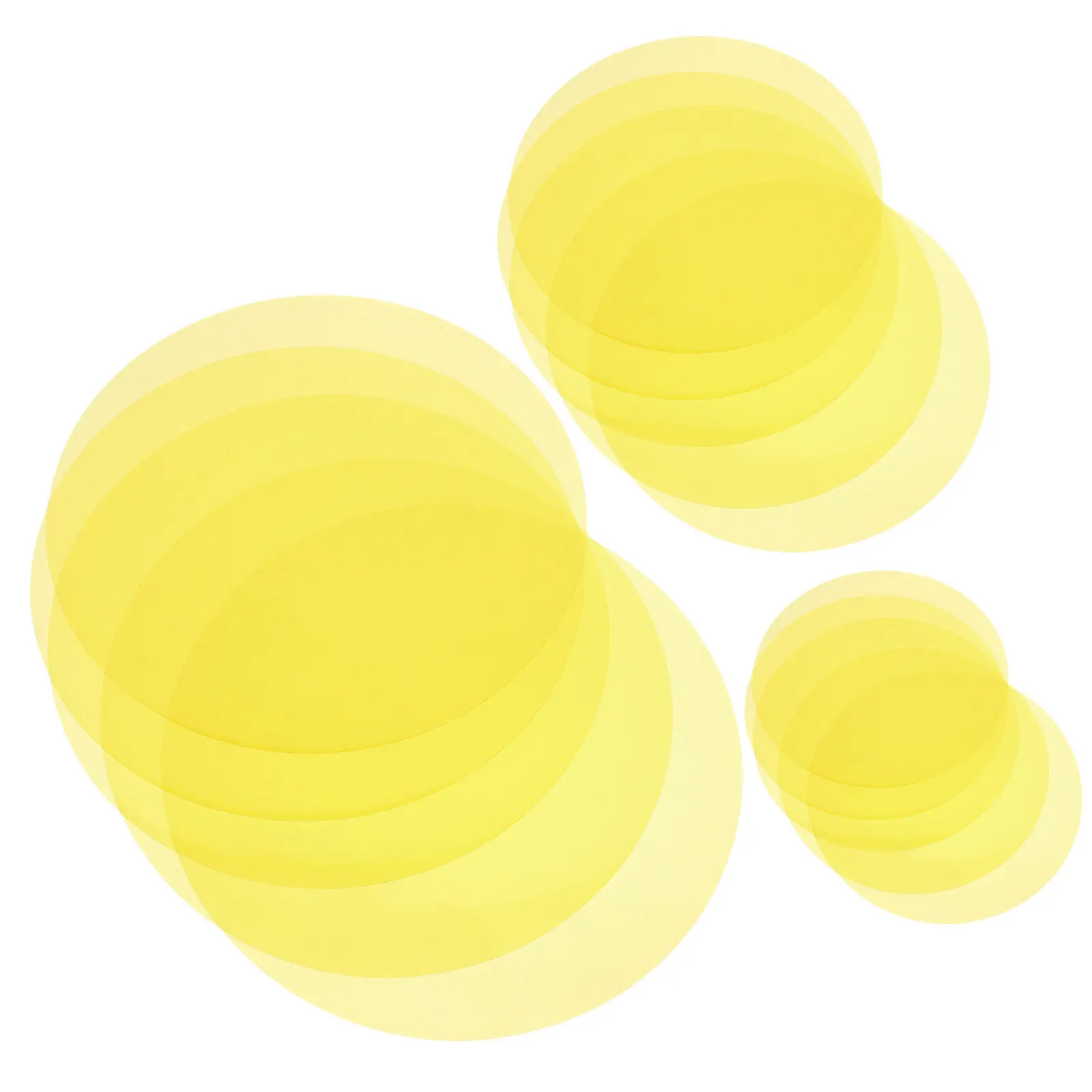 15Pcs Lighting Gel Film Light Filter Sheets Yellow Adhesive Warm Light Filter Translucent Circular Color Filters for LED
