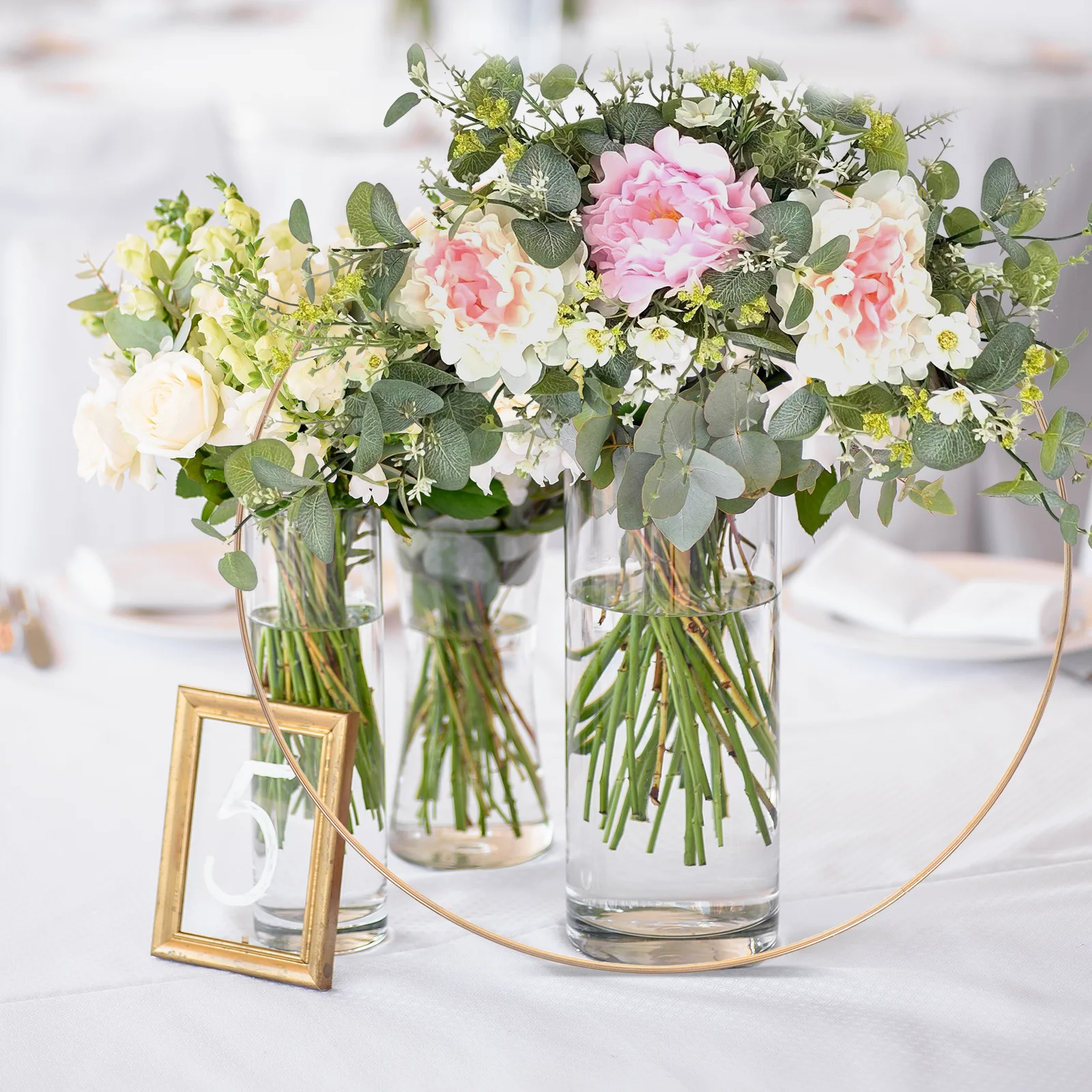 

4Pcs 35Cm Metal Floral Hoop Wreath Rings Iron Craft Hoops for Wedding Party Decor DIY Dreamcatcher Making Wall Hanging