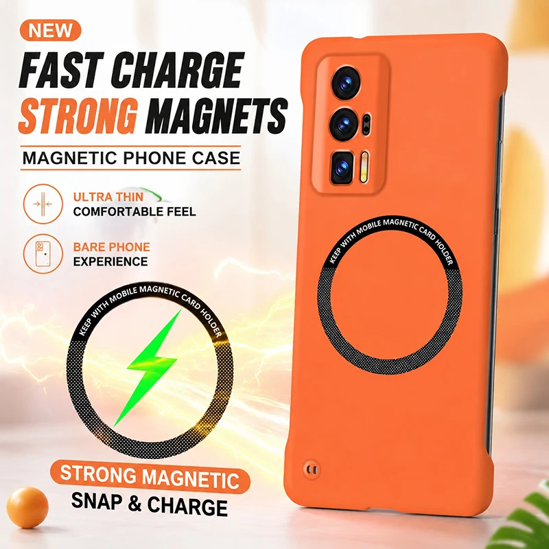 Coque de téléphone fine et légère pour Xiaomi Poco F5 Pro F5Pro 5G, protection de l'objectif, design sans cadre magnétique, coque arrière simple et résistante en PC