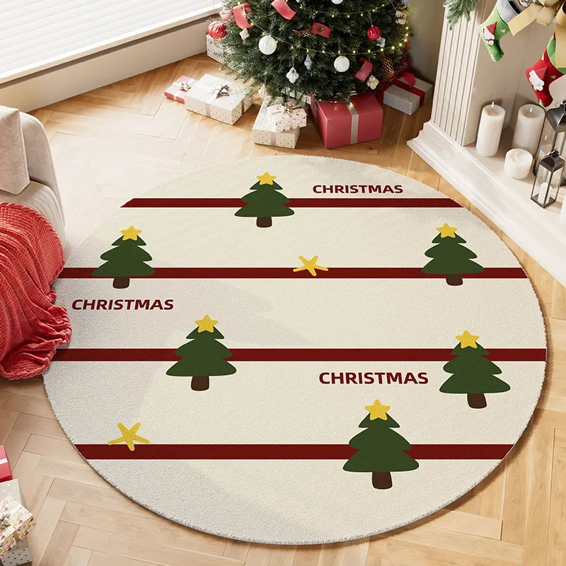 

Round Rug – Cozy Holiday Home Decor for Living Room, Perfect Xmas Party Accent & Gift Idea