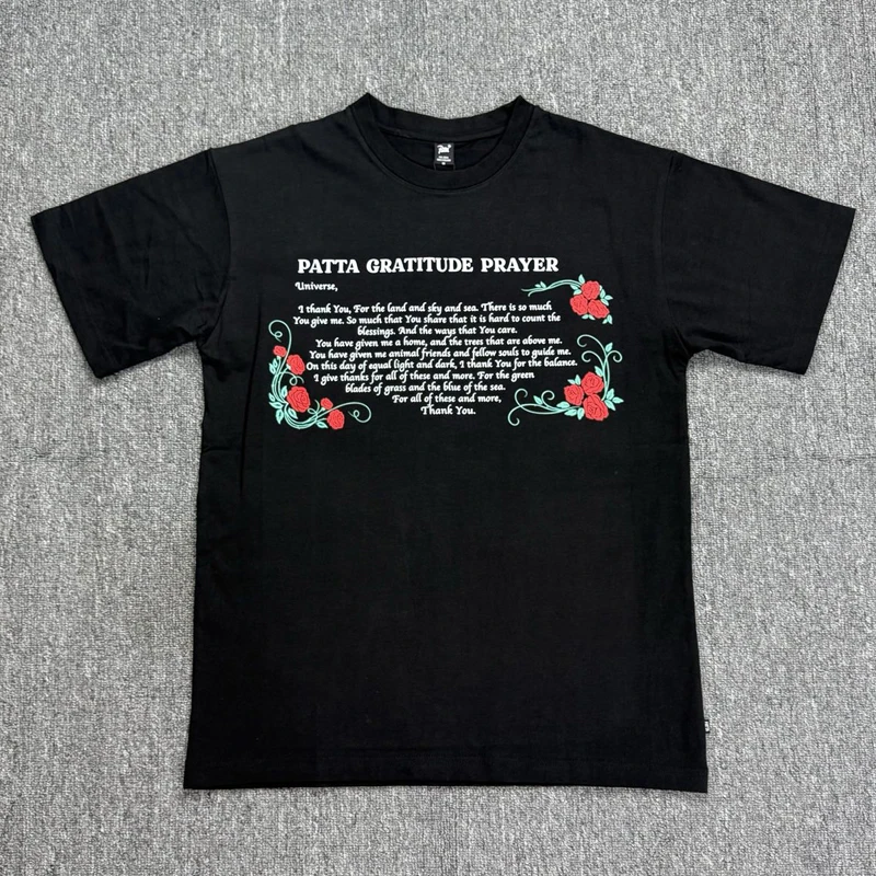 American Street Fashion Brand Men's Women's Loose Patta Short Sleeved High-quality Letter Printed Trendy PATTA Tops