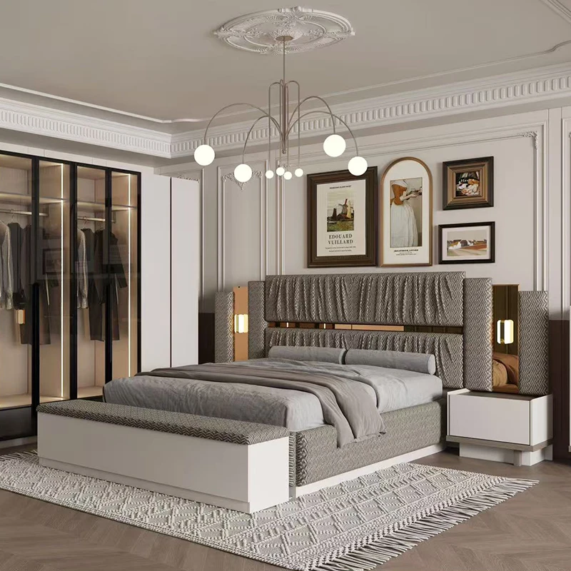 

&Cozy Minimalist High Quality Storage Classic Wooden King Size Master Bedroom Complete Furniture Luxury Modern Set