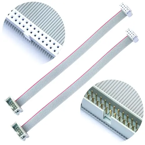 Câble ruban plat IDC 2.54mm, David 8 broches mâle à femelle câble d'extension IDE 30cm 3 pièces (FM8-30cm-3Pcs)