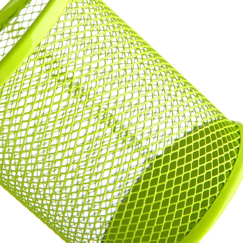 Metall Mesh Platz Stift Topf Fall Bleistift Halter Büro Schreibtisch Schreibwaren Container Veranstalter Langlebig Bleistift Fall Schwarz