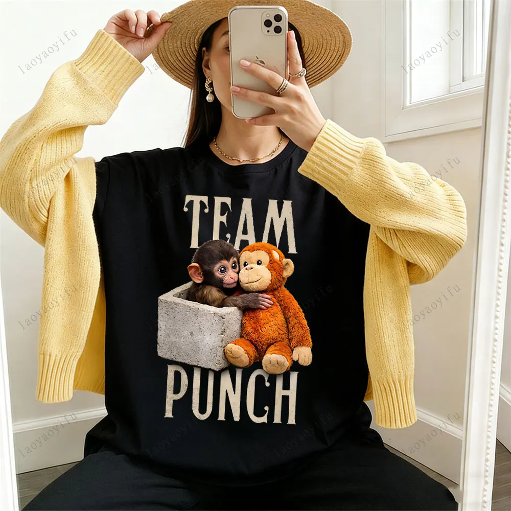 Punch Monkey T Shirt Cute Monkey Tops Animal Print Tees Loose Tee O Neck Short Sleeve Comfort Breathe Summer