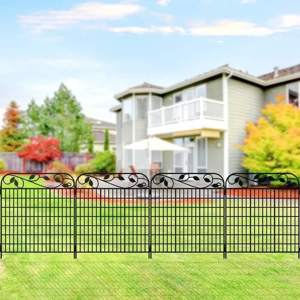 

#For 4 Pack Decorative Garden Fences and Borders for Dogs 44in(H)×36in(L) No Dig Metal Fence Panel Edging Border Fence^