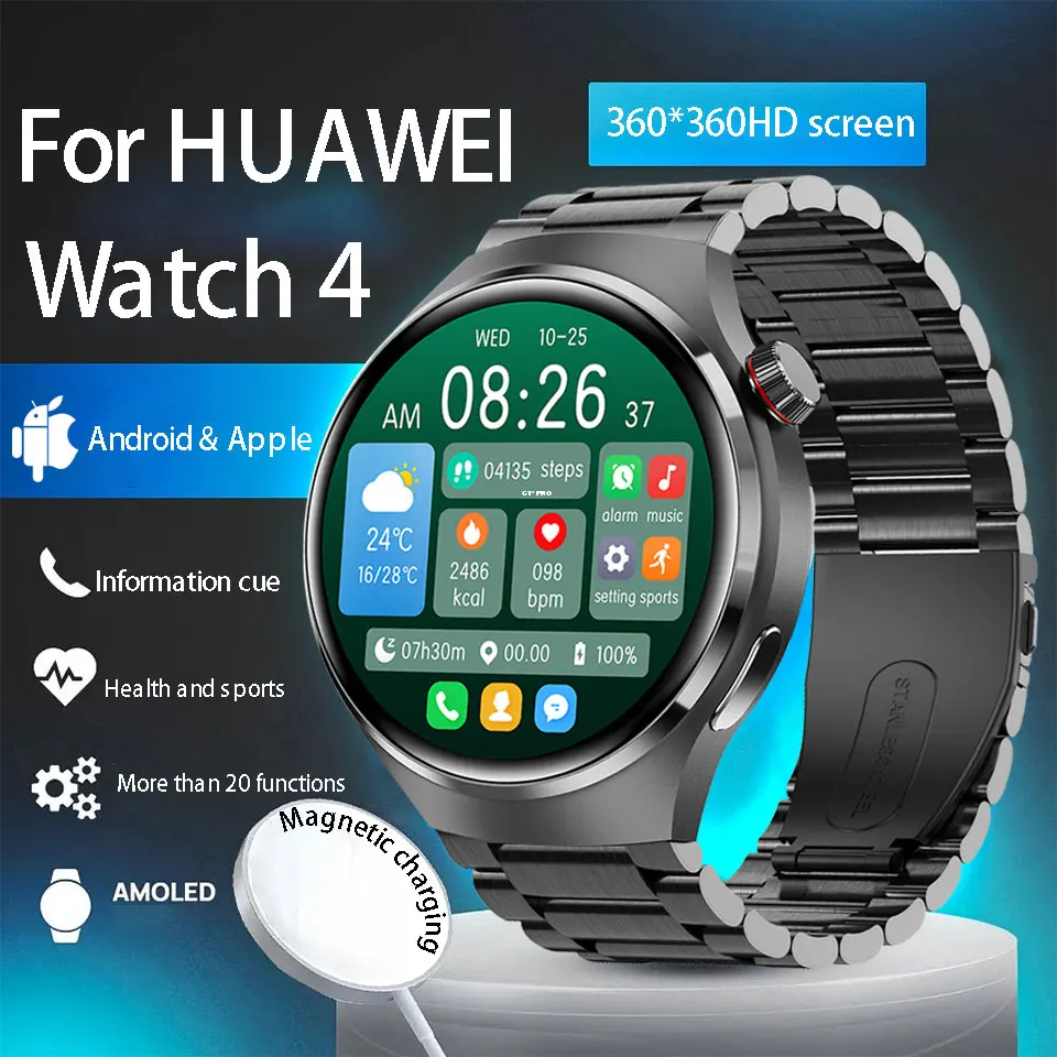 For Huawei Watch4 NFC GPS Smart Watch Men Women Watch3Pro AMOLED HD Screen Heart Rate Bluetooth Call IP68 Waterproof SmartWatch