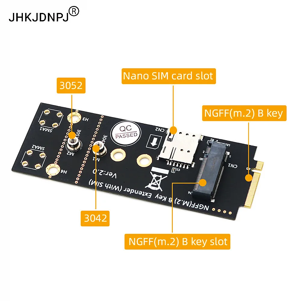 M.2(NGFF) Key B Adapter With SIM card for 3G/4G/5G Module