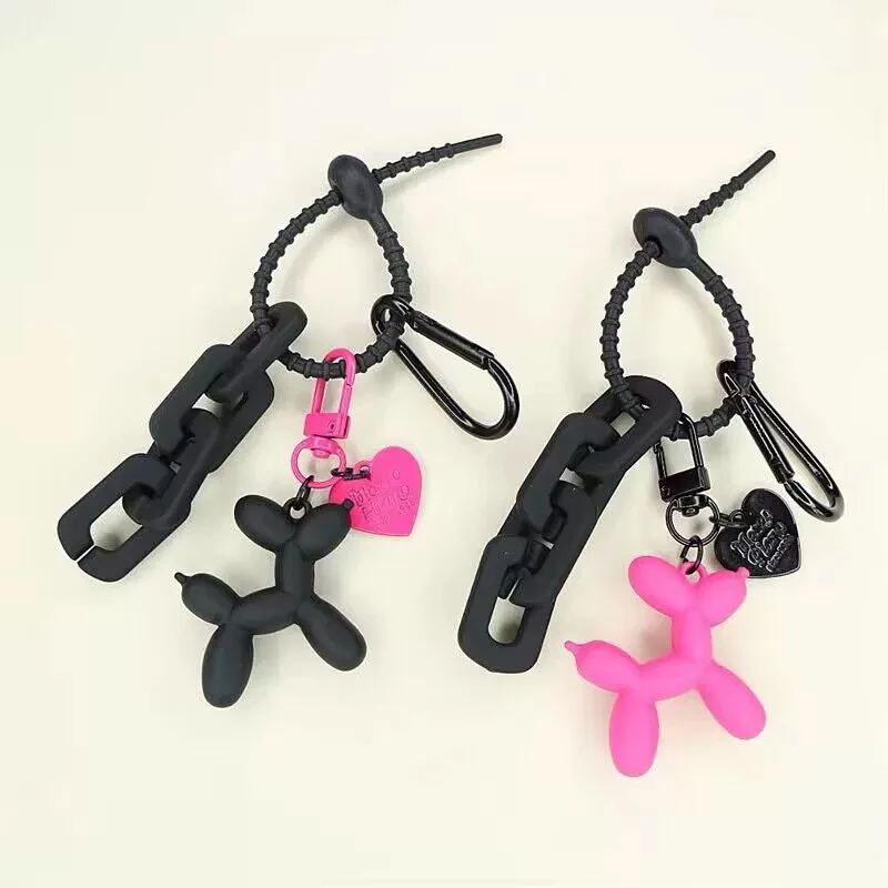 Fashion Keychain Punk Y2K Balloon Dog Keychains for Women Bag Pendant Jewelry Trinket Girl's Car Key Ring Key Chain Accessories
