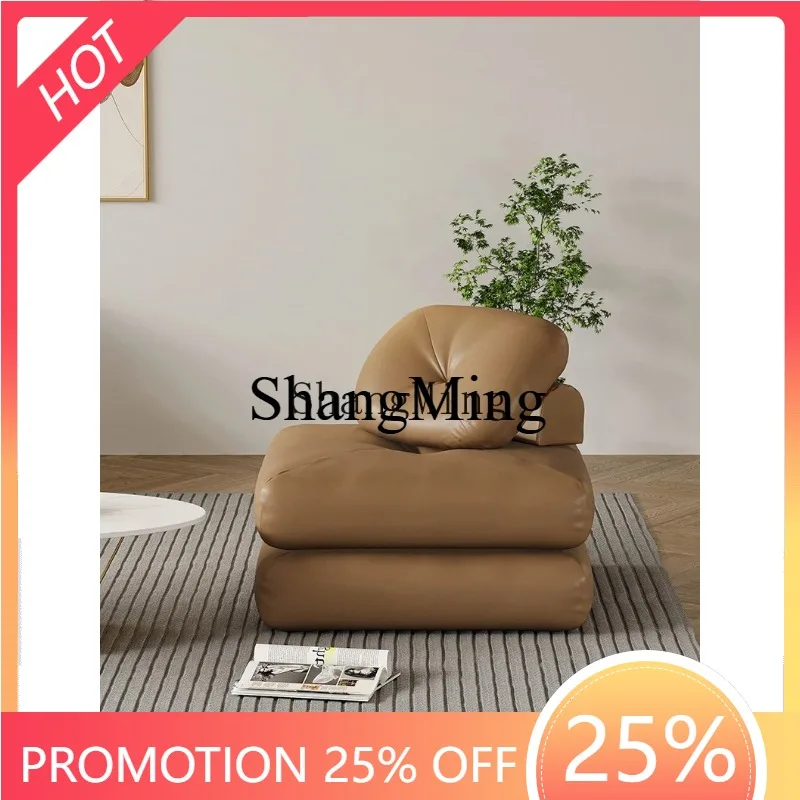 

CL leather art tofu block sofa combination small apartment balcony living room retro oil wax antique module single sofa