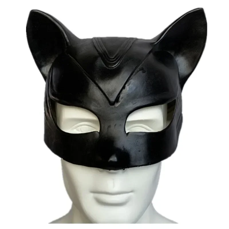 Sexy Cat Woman Selina Kyle Latex Mask Superhero Movie Cosplay Costume Halloween Party Masks