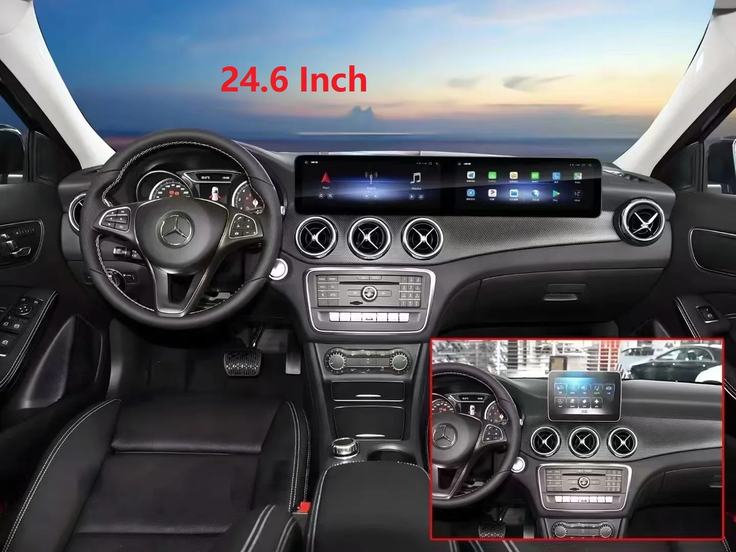 

12.3+12.3 Dual Screen Android 13 Carplay For Mercedes Benz GLA A Class B Class A45 2013 - 2023 GPS Car Multimedia Video Player