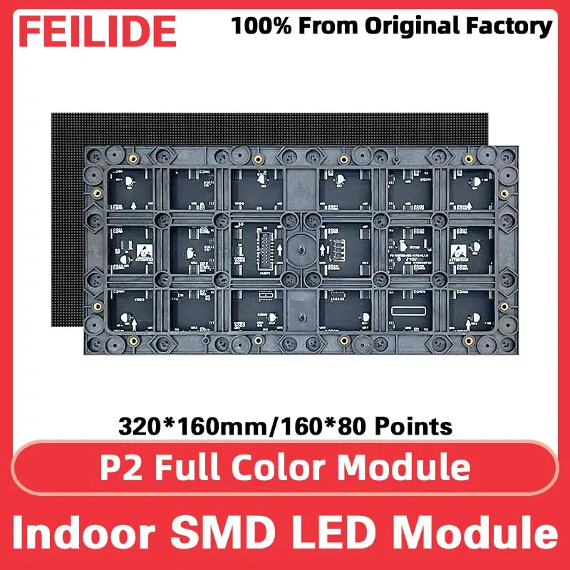 

P2 LED Panel Full Color Video Wall SMD Module Suitable For Indoor LED Display Screens And Pixel Display LED Animation 320*160mm