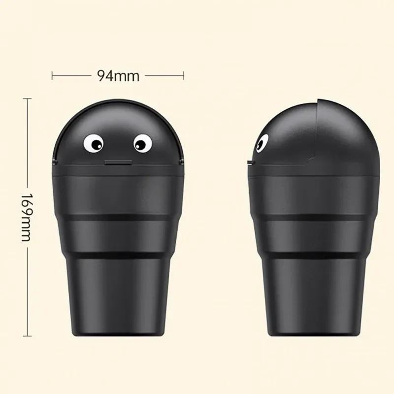 سلة مهملات السيارة العالمية صندوق تخزين منظم تلقائي مع غطاء متأرجح لطيف صغير السيارات مانعة للتسرب سلة مهملات السيارة للسيارة