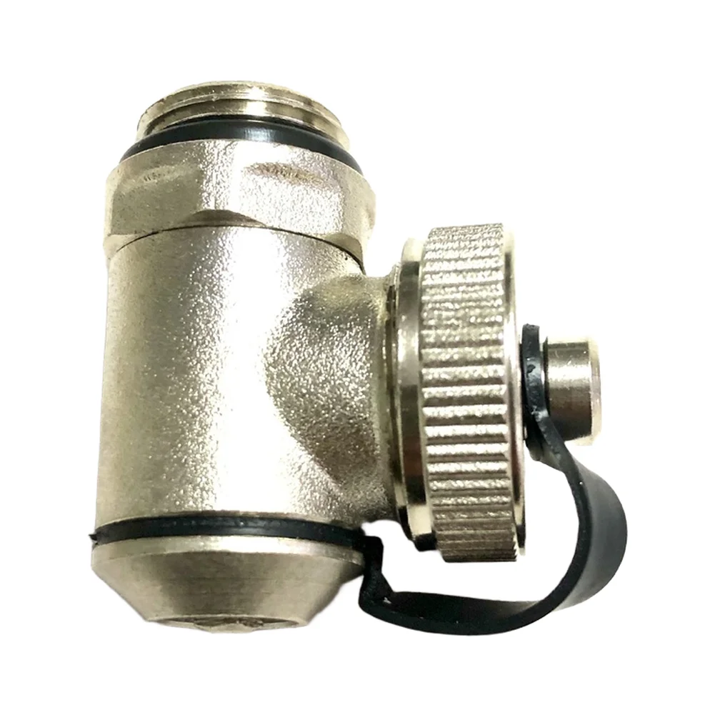 1/2 Inch Copper Angle Drain Valve For Radiator Heating System Nickel Plated Rust Free Brass Threaded Installation Easy Mount