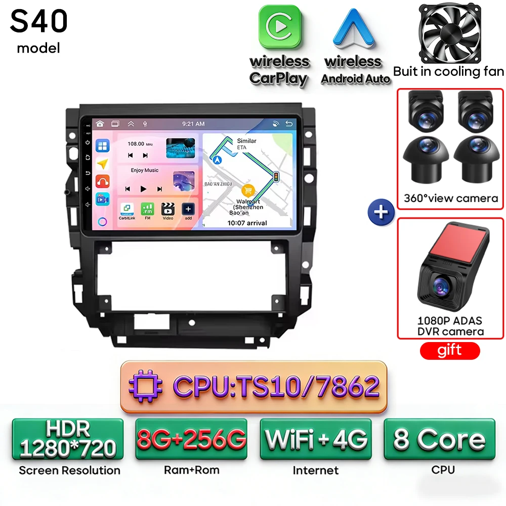 Android autoradio multimediaspeler met Carplay, auto navigatie, GPS, Wifi, 2din voor Volkswagen Golf 4 Jetta MK4 2002-2006