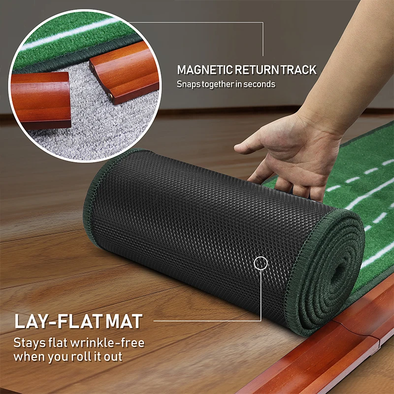 

Golf Green Putter-Trainer Зеленый Крытый коврик для гольфа Учебные пособия Мини-ковер для гольфа