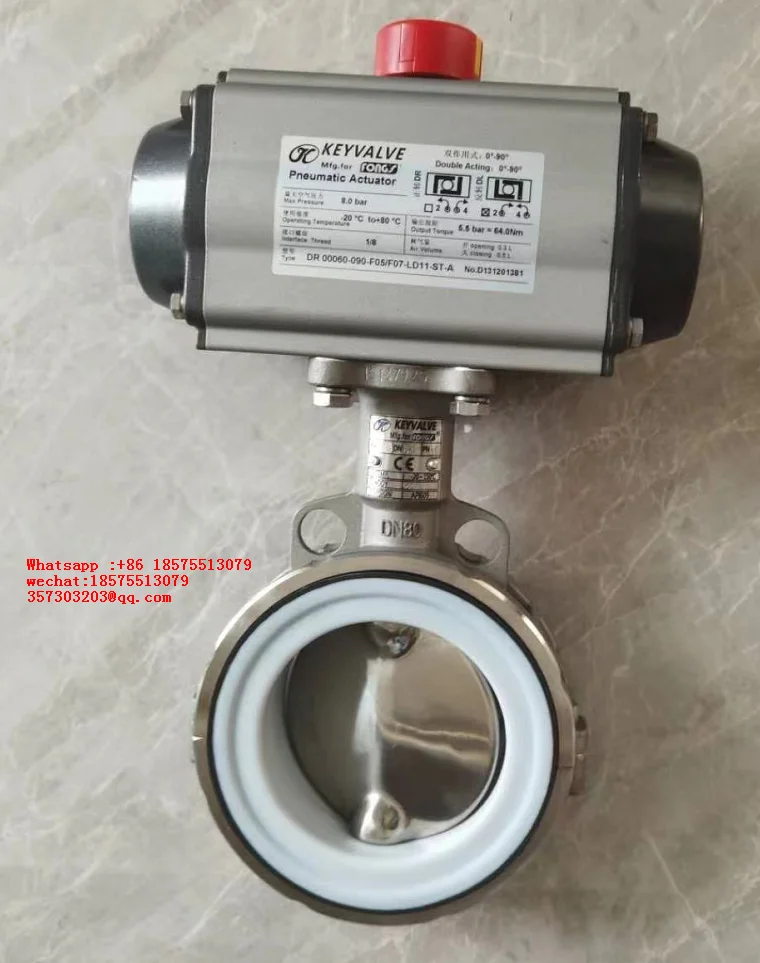 For FONGS KV88-100 Stainless Steel High Temperature Pneumatic Butterfly Valve