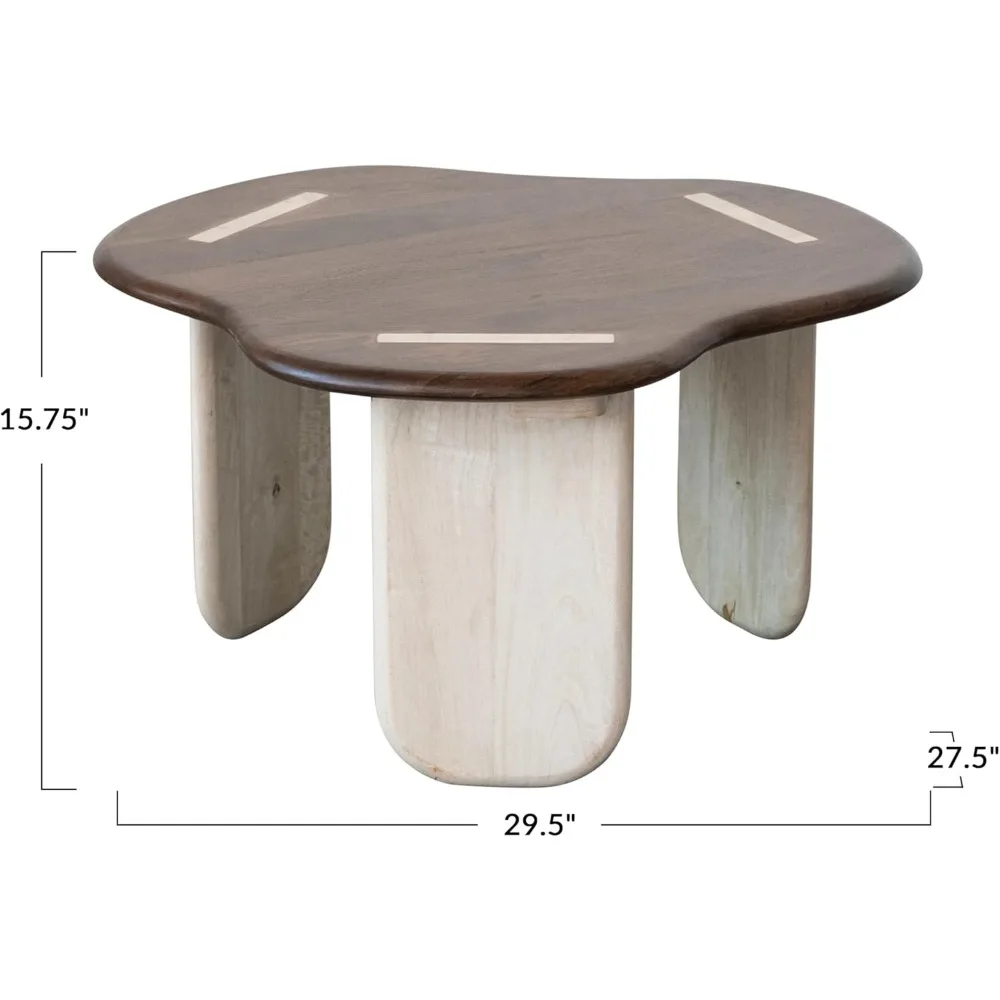 Walnut Mango Wood Organic Shaped Coffee Table